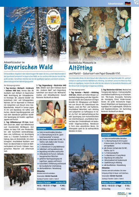 Jahresprogramm 2012 - Ehrlich Touristik