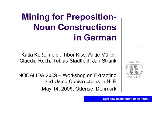 Mining for Preposition- Noun Constructions in German