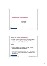 Grundkurs Syntax – Bindungstheorie I Jan Strunk 14.06.2007 ...