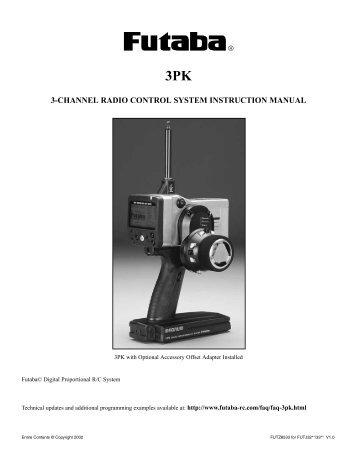 3-CHANNEL RADIO CONTROL SYSTEM INSTRUCTION MANUAL