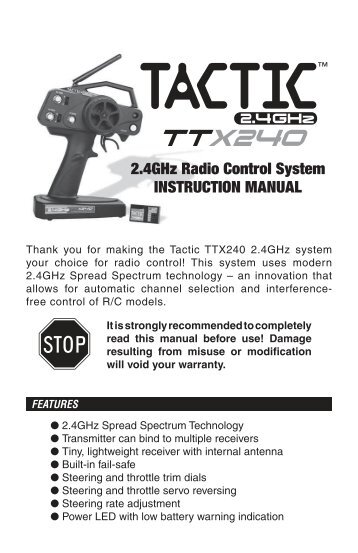 INSTRUCTION MANUAL 2.4GHz Radio Control System - Hobbico