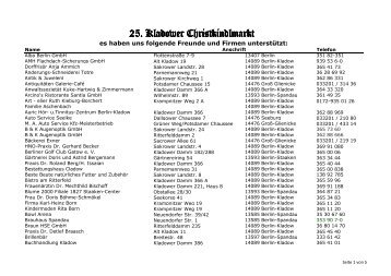 Nachdem der 25. Kladower Christkindlmarkt erfolgreich beendet ist