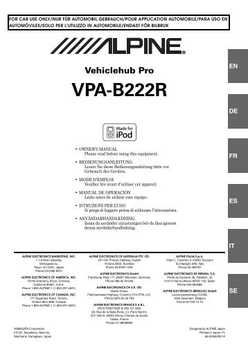 EN Vehiclehub Pro VPA-B222R - Alpine