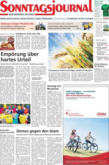 Sj Ausgabe Vom 19 08 12 Sonntagsjournal