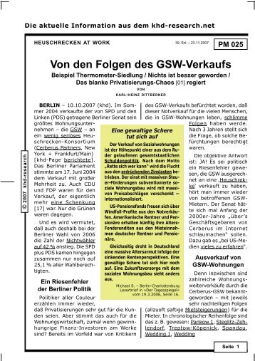 Von den Folgen des GSW-Verkaufs - khd-Blog