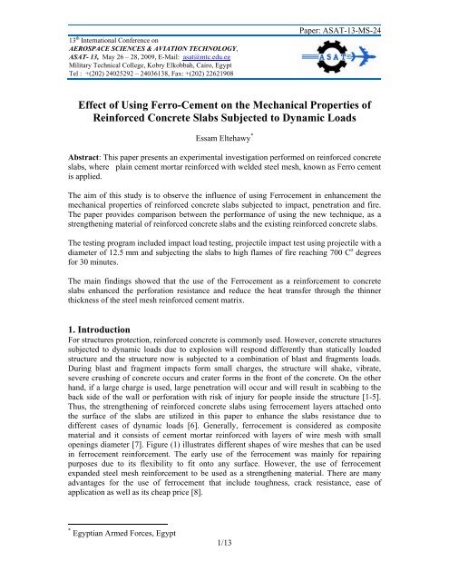 Effect of Using Ferro-Cement on the Mechanical Properties of ...