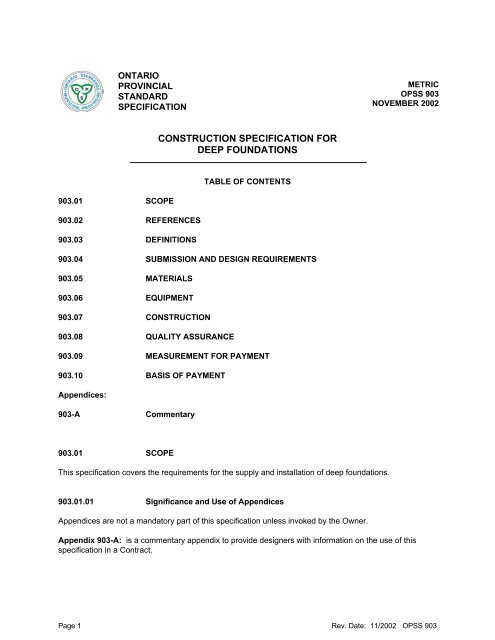 Opss903 Nov02 Pdf Ontario Ca Opss903 Nov02 Pdf Ontario Ca