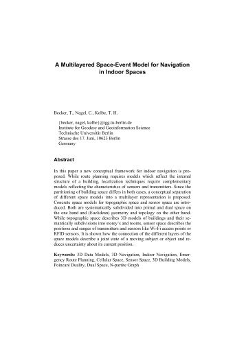 A Multilayered Space-Event Model for Navigation in ... - TU Berlin