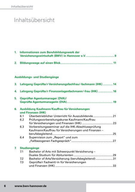 Bildungsprogramm 2012 - BWV Hannover