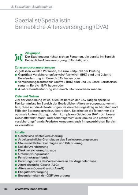 Bildungsprogramm 2012 - BWV Hannover