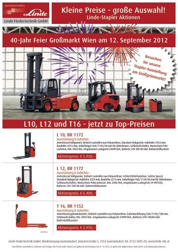 Kleine Preise - große Auswahl! L10, L12 und ... - Linde Fördertechnik