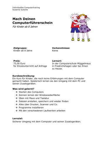 Mach Deinen Computerführerschein - Individuelles Computertraining