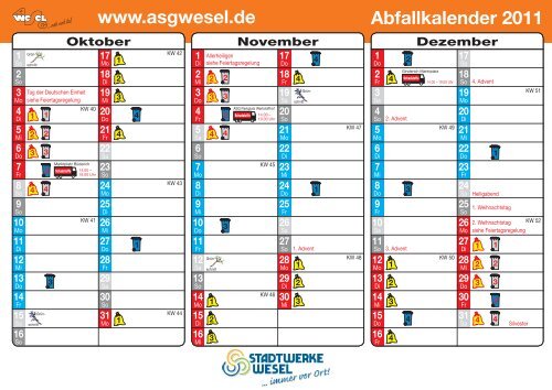 Abfallkalender 2011 - ASG Wesel