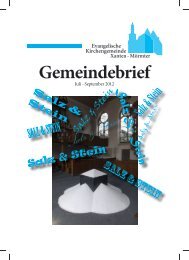 Gemeindebrief - Evangelische Kirchengemeinde Xanten-Mörmter