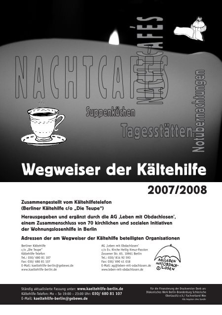 Wegweiser der Kältehilfe - AWO Friedrichshain-Kreuzberg