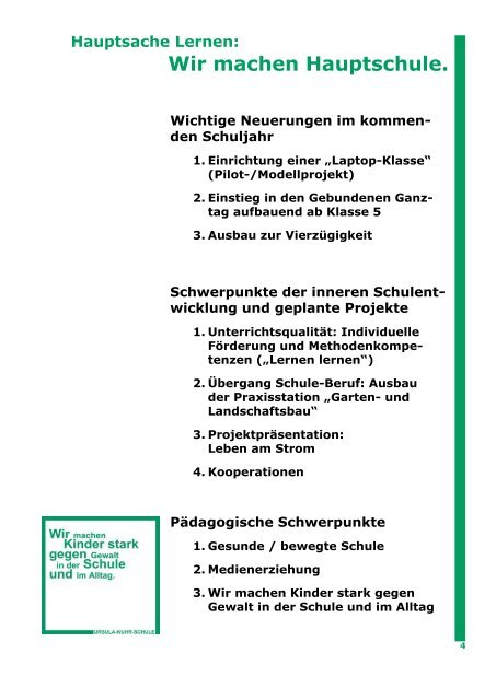 Pressemappe lesen / laden - Ursula-Kuhr-Hauptschule