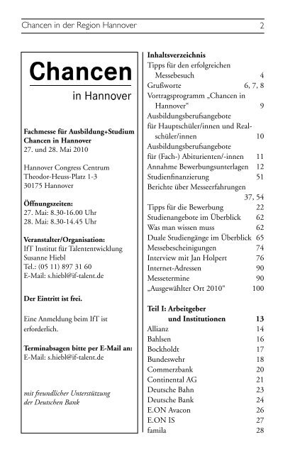 Chancen in der Region Hannover - T-Online