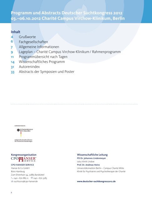 Wissenschaftliches Programm - Deutscher Suchtkongress 2013