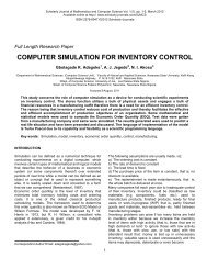 computer simulation for inventory control - Scholarly Journals