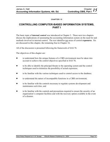 CONTROLLING COMPUTER-BASED INFORMATION SYSTEMS ...