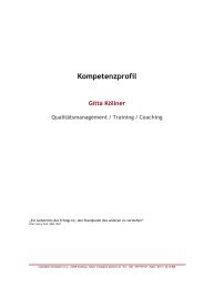 Kompetenzprofil Gitta Köllner Qualitätsmanagement ... - Trainer.de
