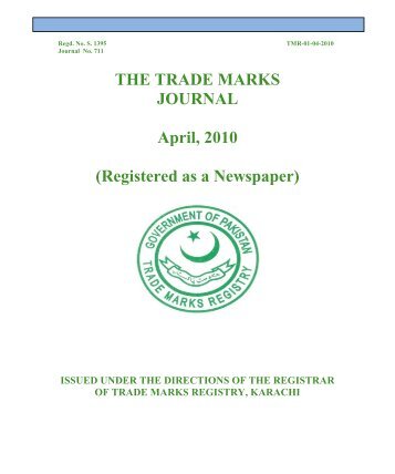 THE TRADE MARKS JOURNAL April, 2010 ... - IPO Pakistan