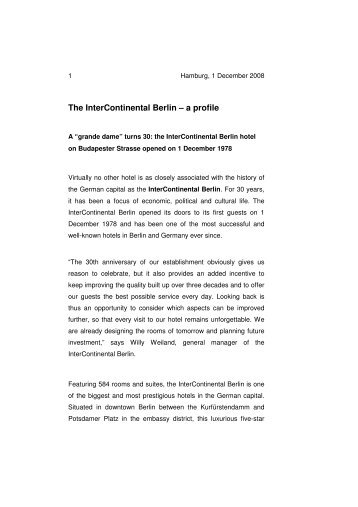 The InterContinental Berlin – a profile - Union Investment