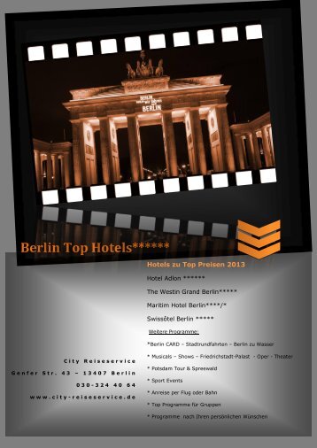 Berlin Top Hotels - City ReiseService