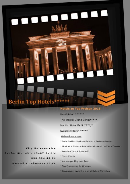 Berlin Top Hotels - City ReiseService