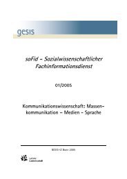 Sozialwissenschaftlicher Fachinformationsdienst - soFid - Sowiport