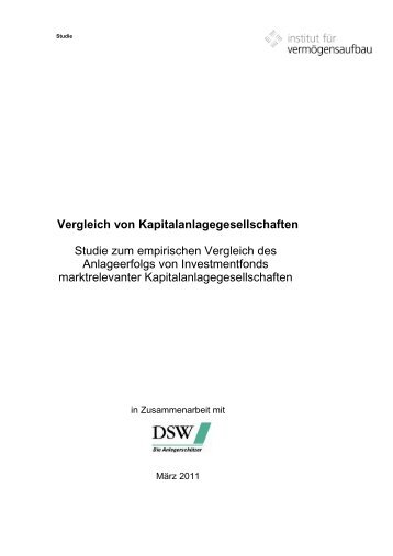 Vergleich von Kapitalanlagegesellschaften - DSW