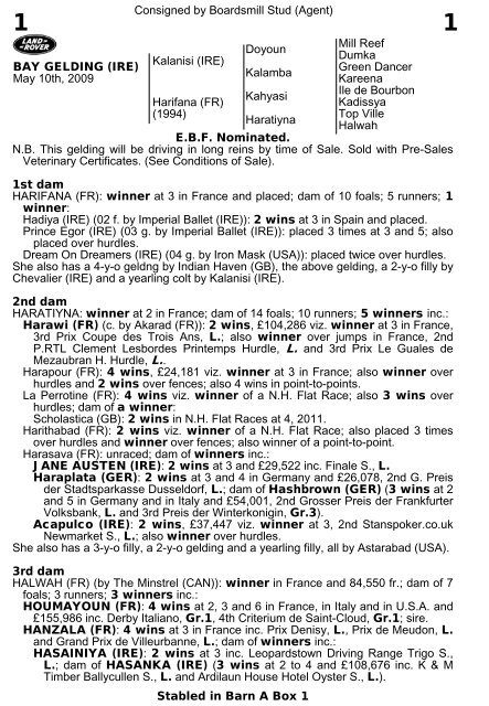 Consigned by Boardsmill Stud (Agent) Doyoun Mill Reef ... - Goffs