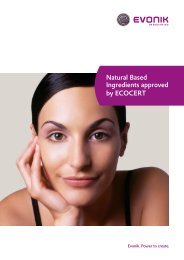 Natural Based Ingredients approved by ECOCERT