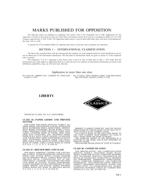 04 March 2003 - U.S. Patent and Trademark Office