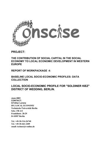 local socio-economic profile for "soldiner kiez"