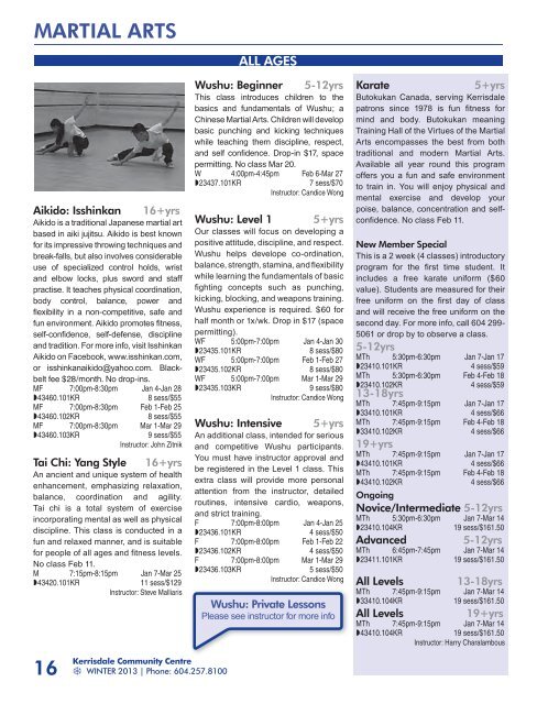 Kerrisdale Community Centre Recreation Guide ... - City of Vancouver