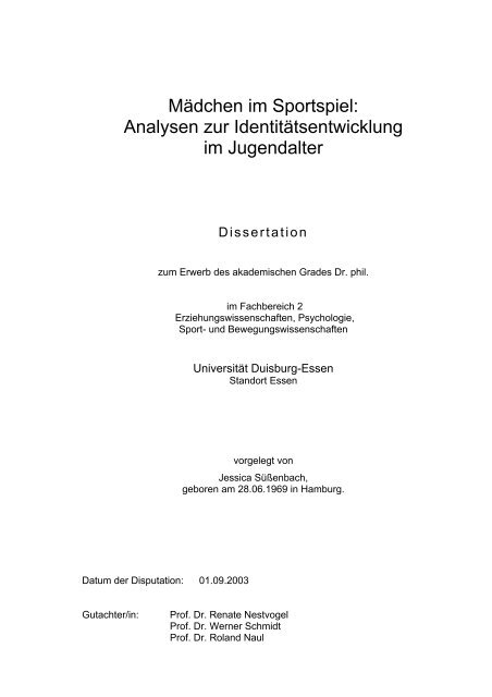 Madchen Im Sportspiel Analysen Zur Identitatsentwicklung Im