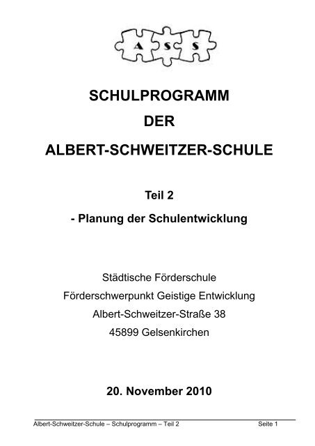 SCHULPROGRAMM DER ALBERT-SCHWEITZER-SCHULE Teil 2