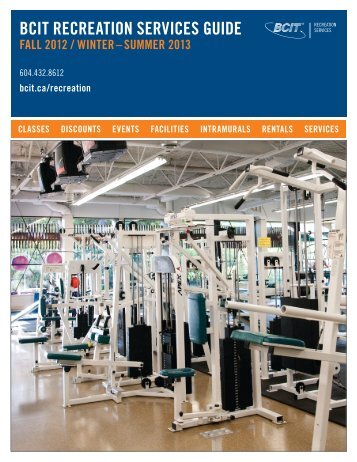 BCIT recreation services guide fall 2012-summer 2013