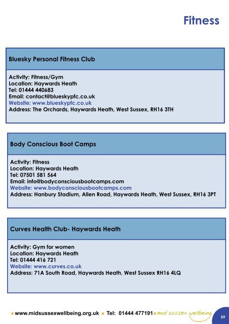 Physical Activity Directory - Mid Sussex Wellbeing - Mid Sussex ...