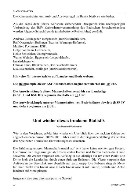 Greifer 4/2003 - Karlsruher Schachfreunde 1853 e.V.