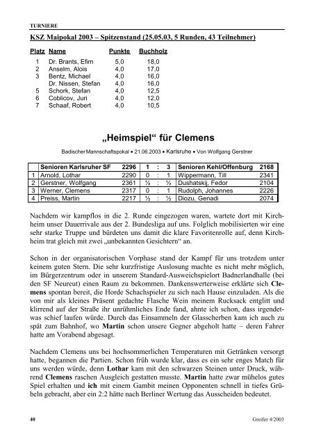 Greifer 4/2003 - Karlsruher Schachfreunde 1853 e.V.