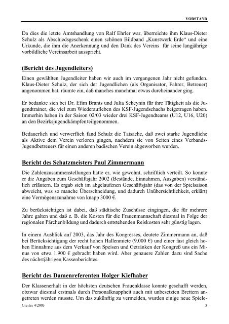 Greifer 4/2003 - Karlsruher Schachfreunde 1853 e.V.