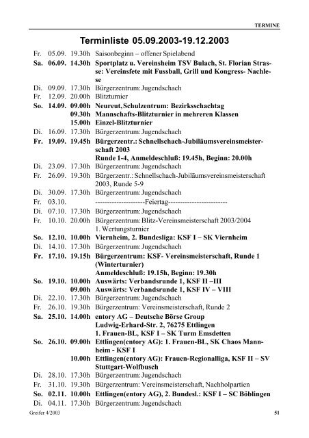 Greifer 4/2003 - Karlsruher Schachfreunde 1853 e.V.