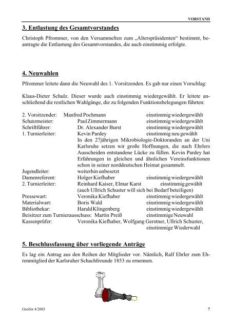 Greifer 4/2003 - Karlsruher Schachfreunde 1853 e.V.