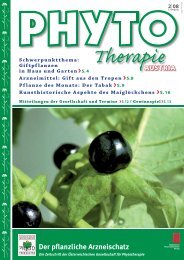 Der pflanzliche Arzneischatz Schwerpunktthema - phytotherapie.co.at