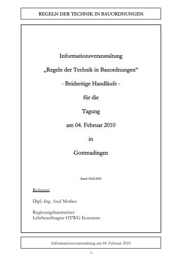Regeln der Technik in Bauordnungen - Deutsches Institut für ...