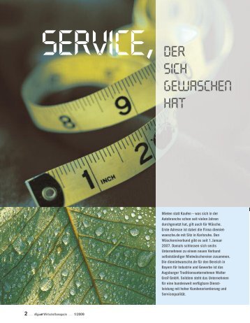 Allgäuer Wirtschaftsmagazin, Ausgabe 1/2009 - diemietwaesche.de