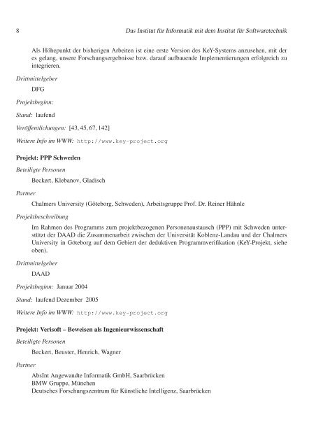 Forschungs- und Lehrbericht 2004/2005 Fachbereich 4: Informatik ...