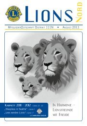 Seite 13 - zur Mitgliederzeitschrift LIONS NORD